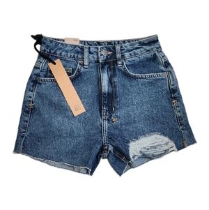 Ksubi Luxury Denim Shorts Super High-Rise 100% Cotton Distressed Size 24